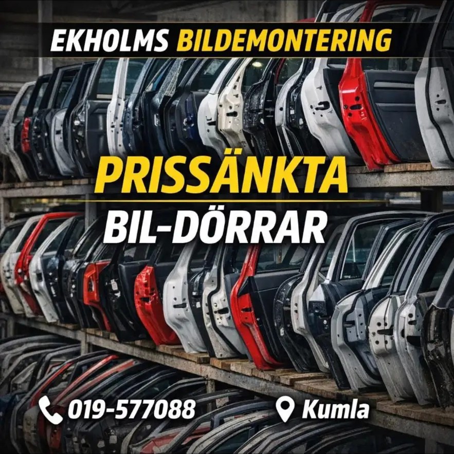 Facebook-inlägg: Prissänkta bildörrar, 019-577088, Kumla